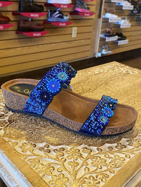 Azura Bahama Slide Sandals | Stylish Comfort - Spring Step Shoes Azura - Bahama Navy Multi - Multiple Sizes (NEW W/ BOX)